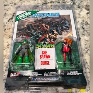 DC Comics Spawn She-Spawn Curse Action Figures - NEW with stand & comic book